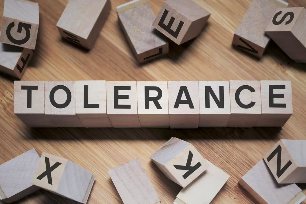 Tolerance Word In Wooden Cube